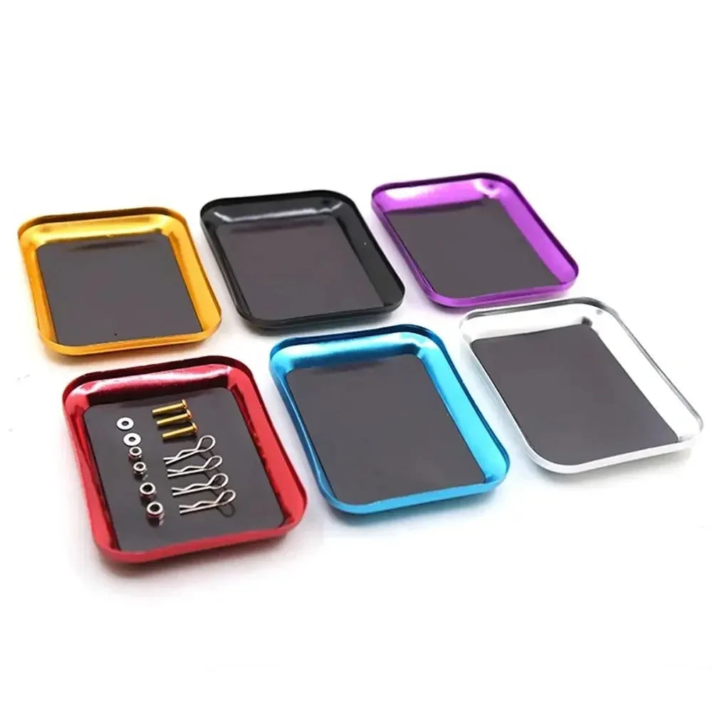 Aluminium Alloy RC Repair Tool, with Magnetic Pad, Screw Tray, Plate Storage Box for Model Airplane, Car and Boat, 1pc