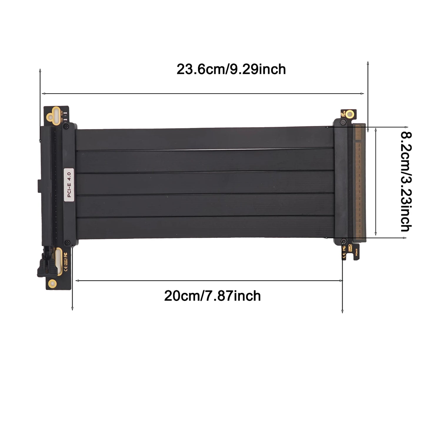 PCI Express 3.0/4.0x16 à x16 Gen 4 GPU Double carte graphique inverse câble d'extension carte Riser pour connecteur plaqué or ITX
