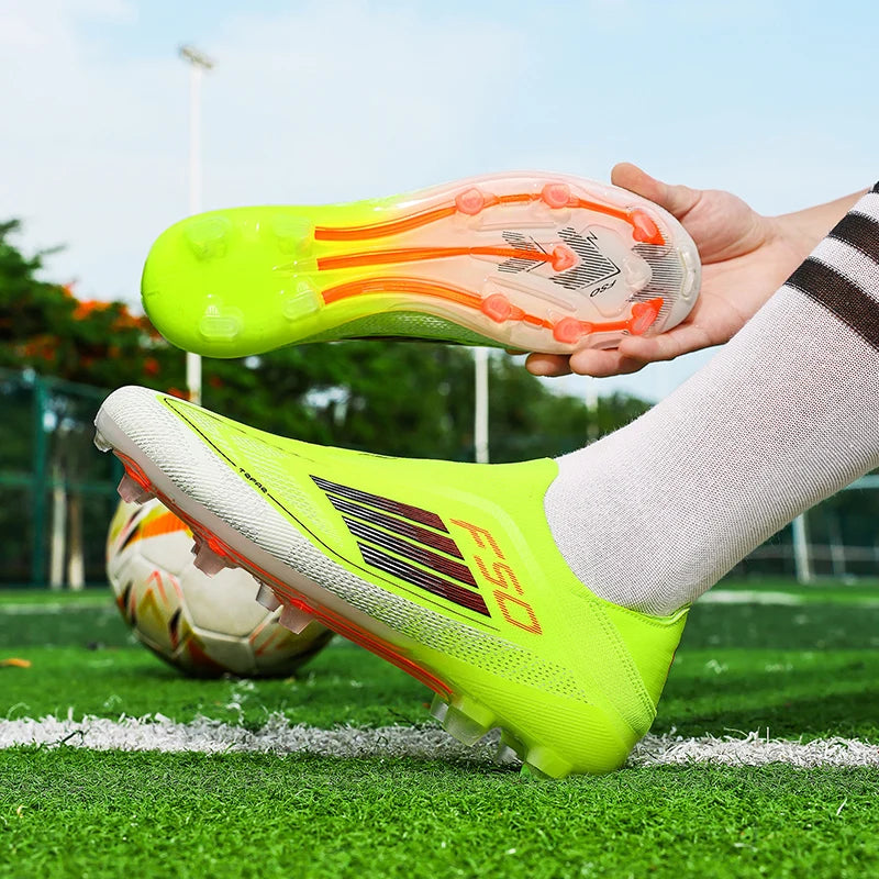 Chaussures de Football FG Homme Cuir Verni Montantes Imperméables — Ultra-légères, Professionnel EU 32–48