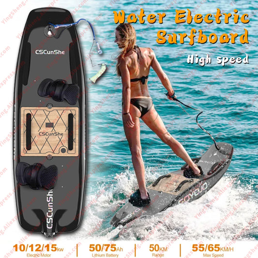 Planche de surf électrique à Jet d'eau en Fiber de carbone pour adulte avec planches à Jet électriques de surf à grande vitesse 10kw avec scooter d'eau intelligent à 3 queues