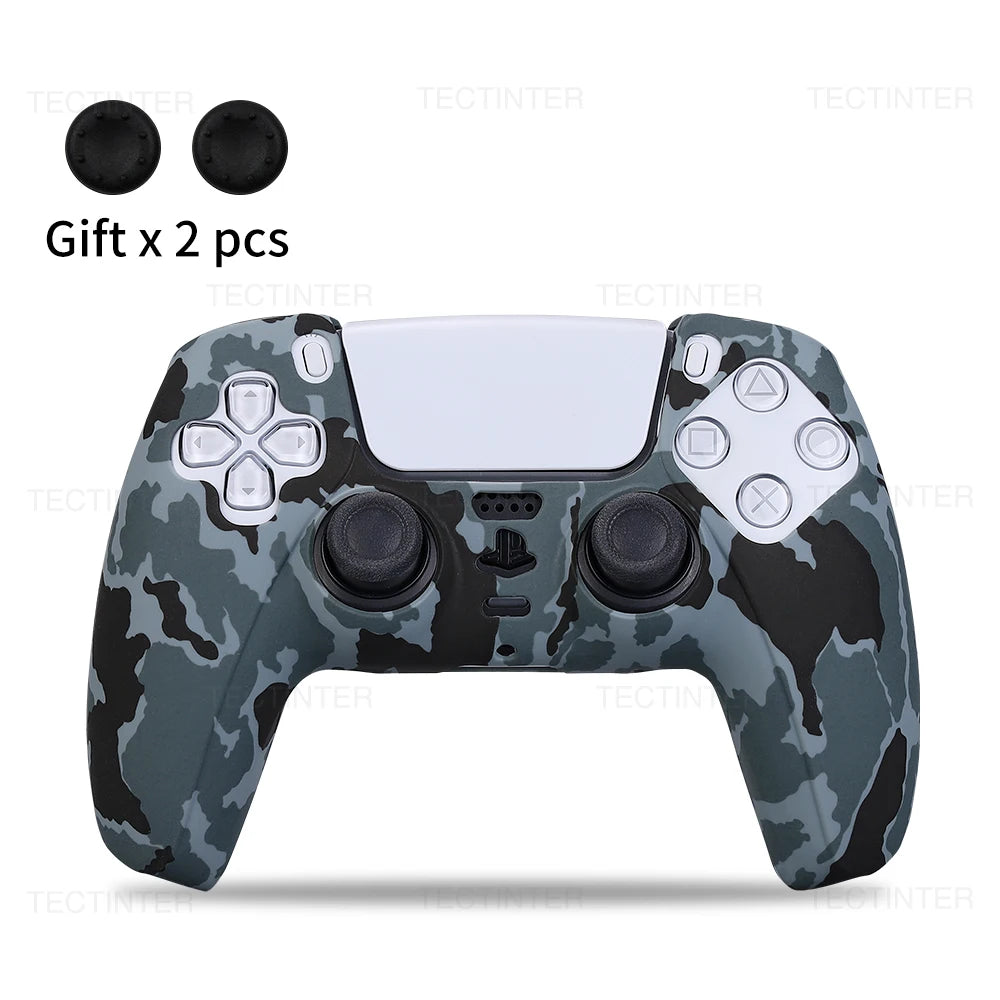 Funda de silicona protectora para mando de PS5, antideslizante, protectora, para gamepad de PlayStation 5, accesorios con agarres