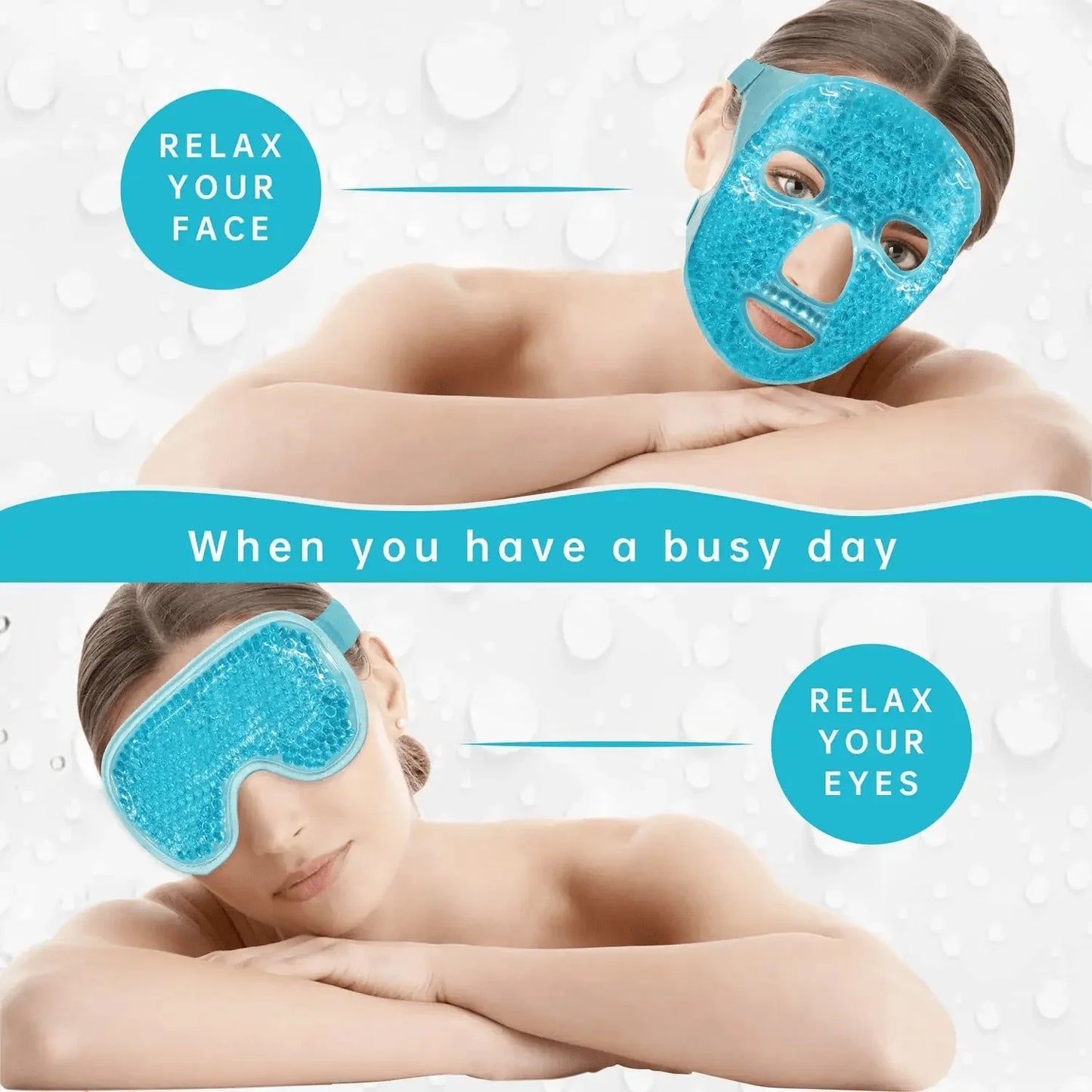 Ice cooling gel face mask eye mask hot and cold facial mask gel beads cold face eye mask ice pack, compress sleep FaceSPA