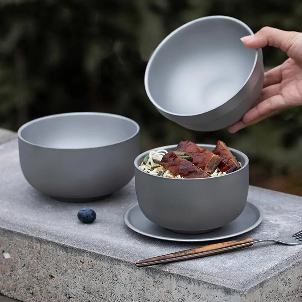 Bol Portable en titane à Double paroi, ultraléger, vaisselle de Purification écologique pour Camping en plein air barbecue pique-nique arrière