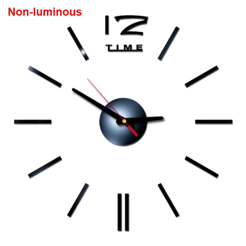 Reloj de pared, reloj de pared luminoso DIY, reloj de cuarzo, pegatinas de espejo acrílico, reloj de pared, decoración de pared, decoración cálida del hogar.
