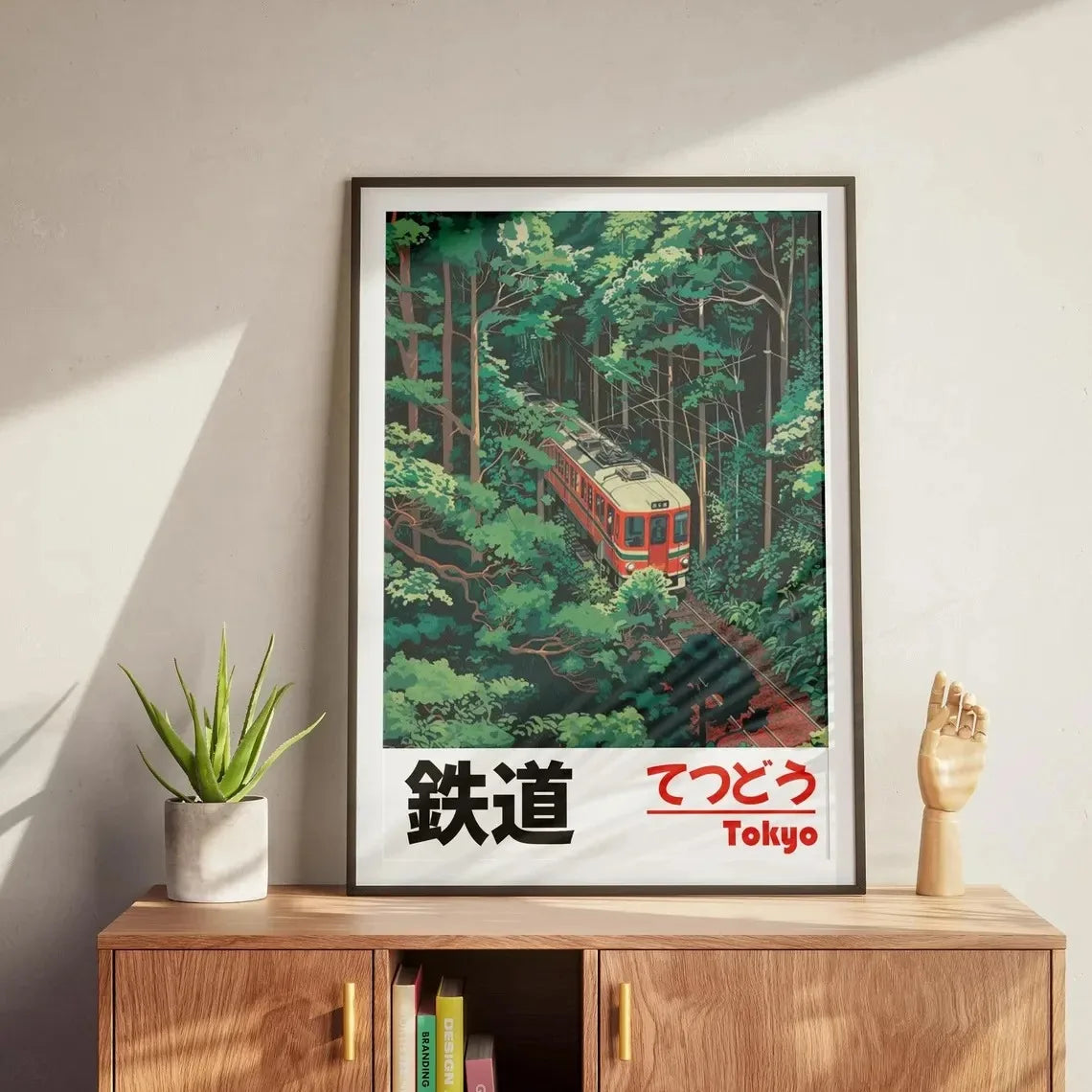 Lienzo impreso de paisaje japonés retro, arte asiático, póster de arte de pared de ferrocarril, sala de estar moderna, dormitorio, baño, decoración del hogar