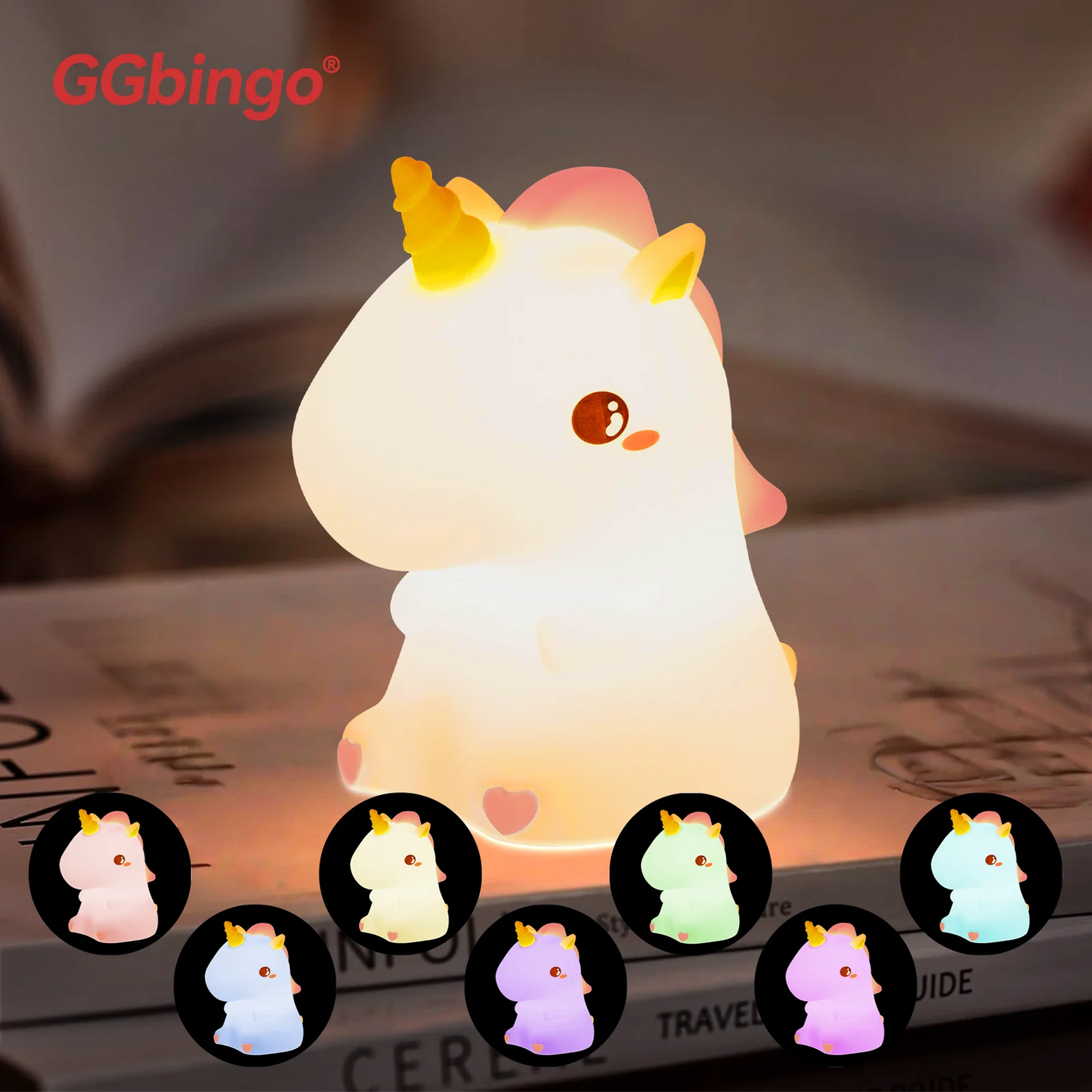 Veilleuse Capybara rechargeable — lampe de nuit pour enfants, décoration chambre, cadeau