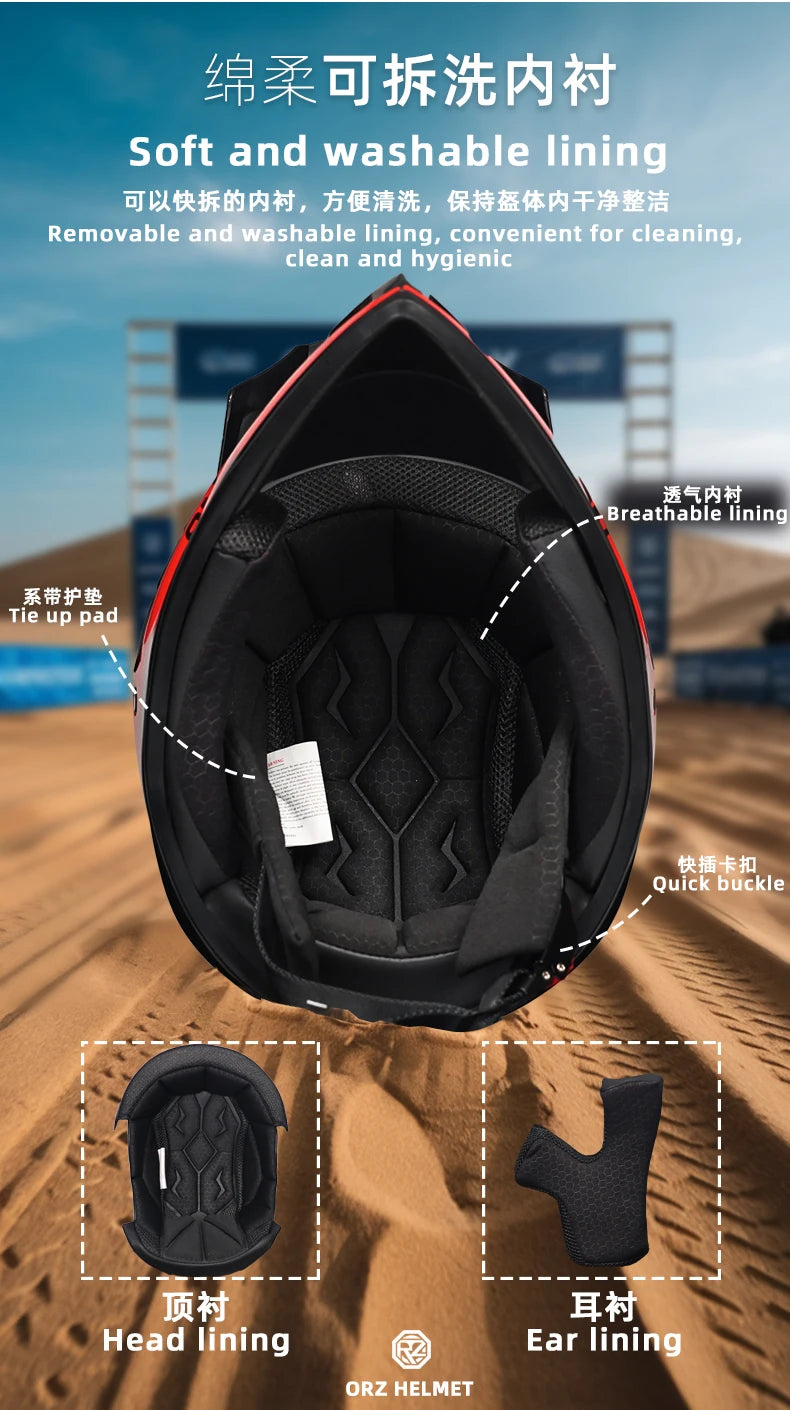 Casque moto adulte hors route — course classique, modulaire, homme et femme