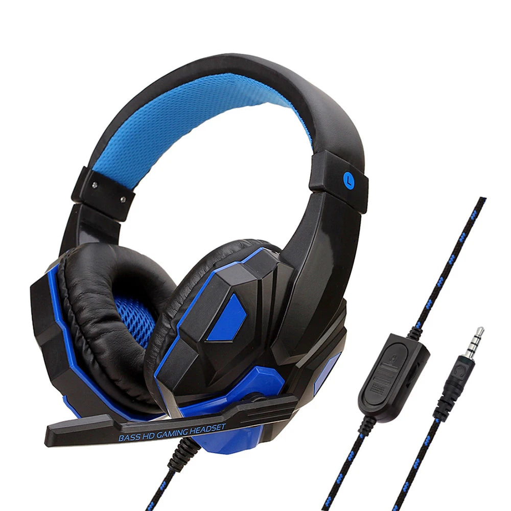 Casque de jeu 3.5mm filaire — PC, basse stéréo, gamer, téléphone, ordinateur portable, microphone, consoles (v2)