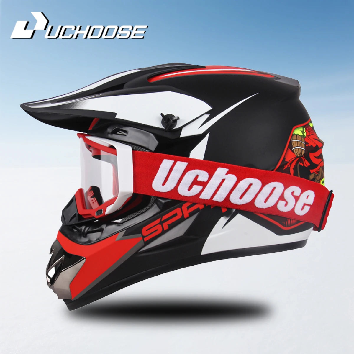 Casque Moto Motocross Enfants Tout-Terrain — Professionnel Lunettes Cadeau