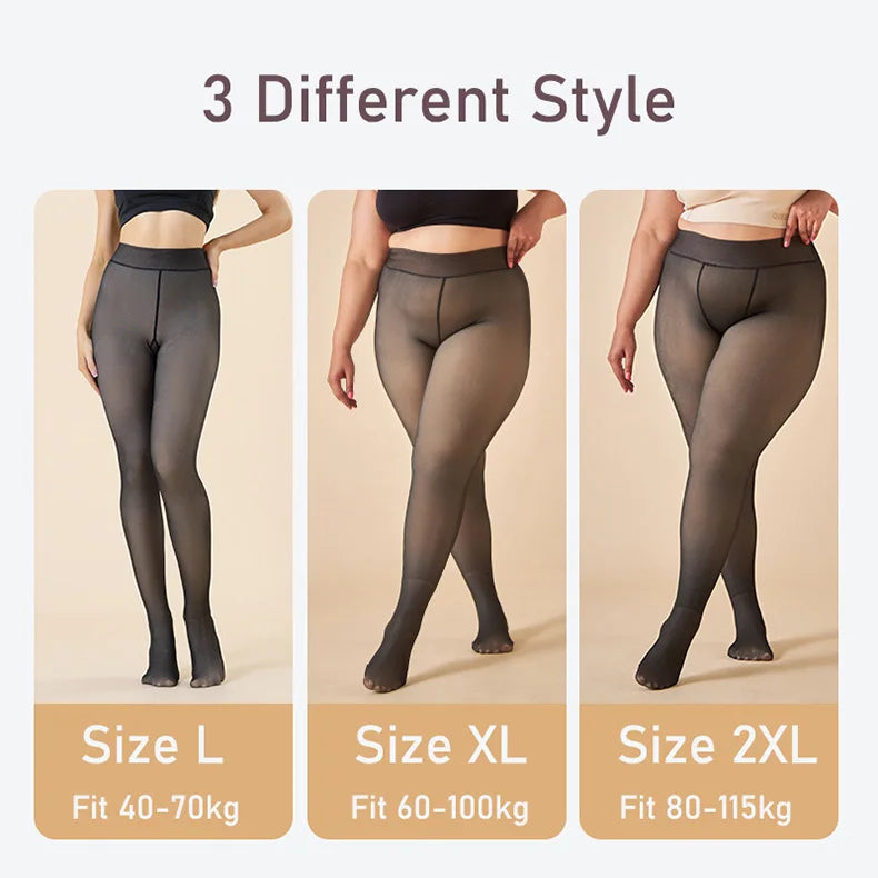 Collants thermiques épais pour femmes, collants translucides, bas thermiques, taille haute, élastique, mince, sexy, velours, sourire, leggings, hiver
