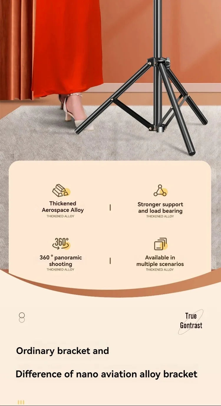 Support extensible de 170cm, hauteur réglable pour téléphone portable, trépied de Support en direct, enregistrement multifonctionnel, trépied d'atterrissage pour Selfie