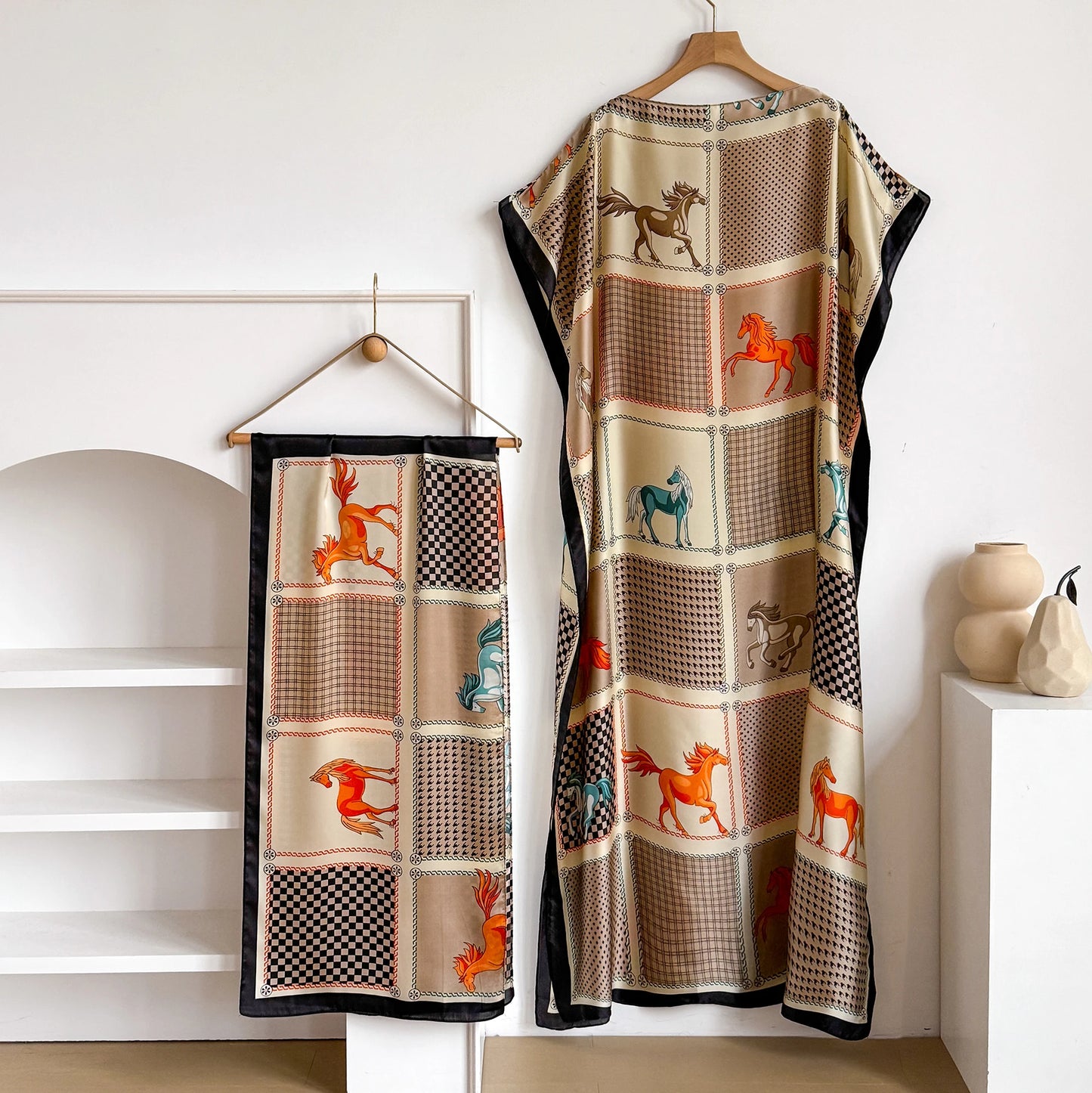 Robe Kaftan Élégante en Soie Imprimée pour Femme Musulmane, Nouvelle Mode Africaine Longue Abaya Koweïtienne Oversize pour l'Été 2026