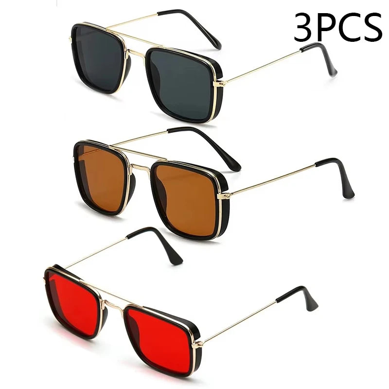 Lunettes de soleil rétro à petite monture carrée en métal, lunettes de protection UV, version coréenne, mode européenne et américaine