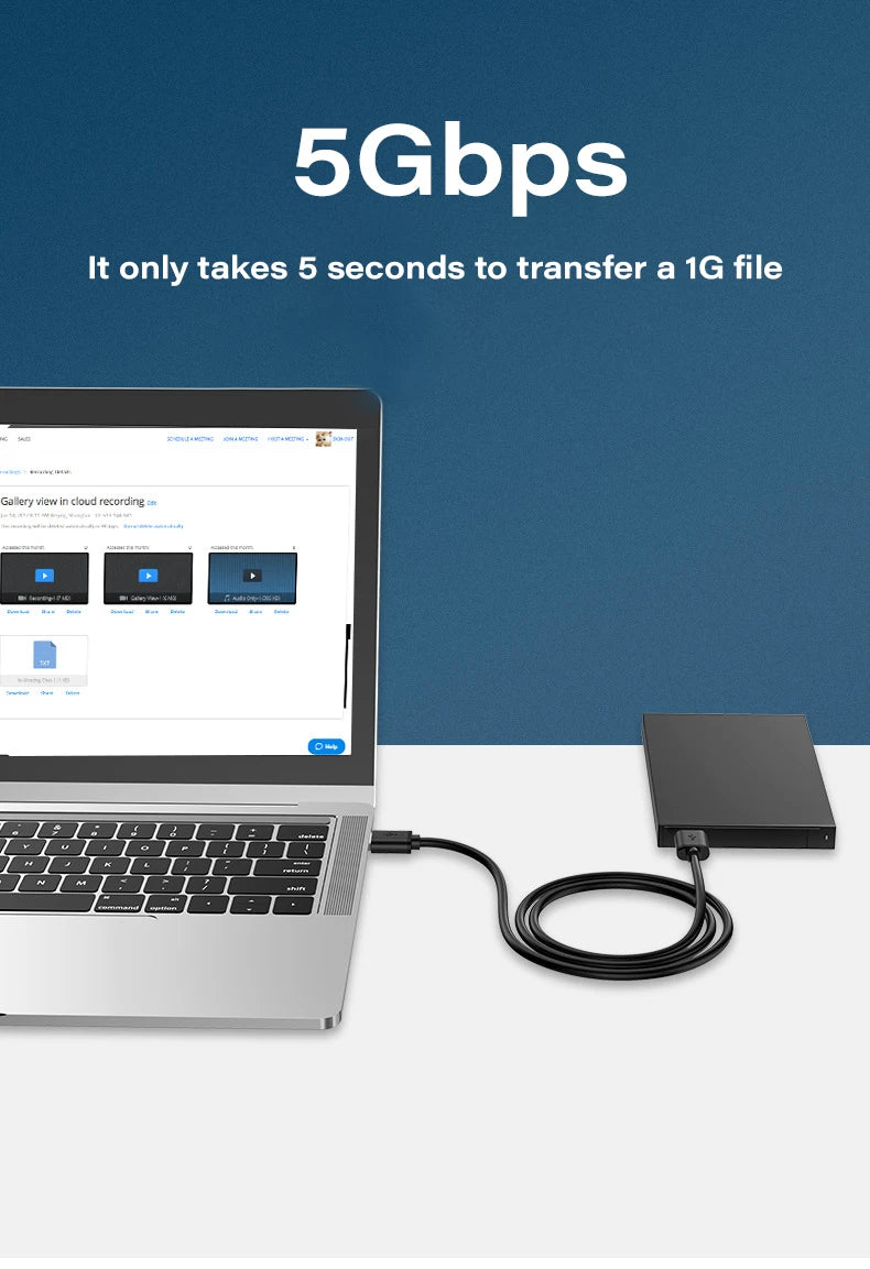 Câble d'extension USB 3.0 mâle vers mâle, 5Gbps, transmission rapide, câble de données, ordinateur portable vers disque dur mobile, TV