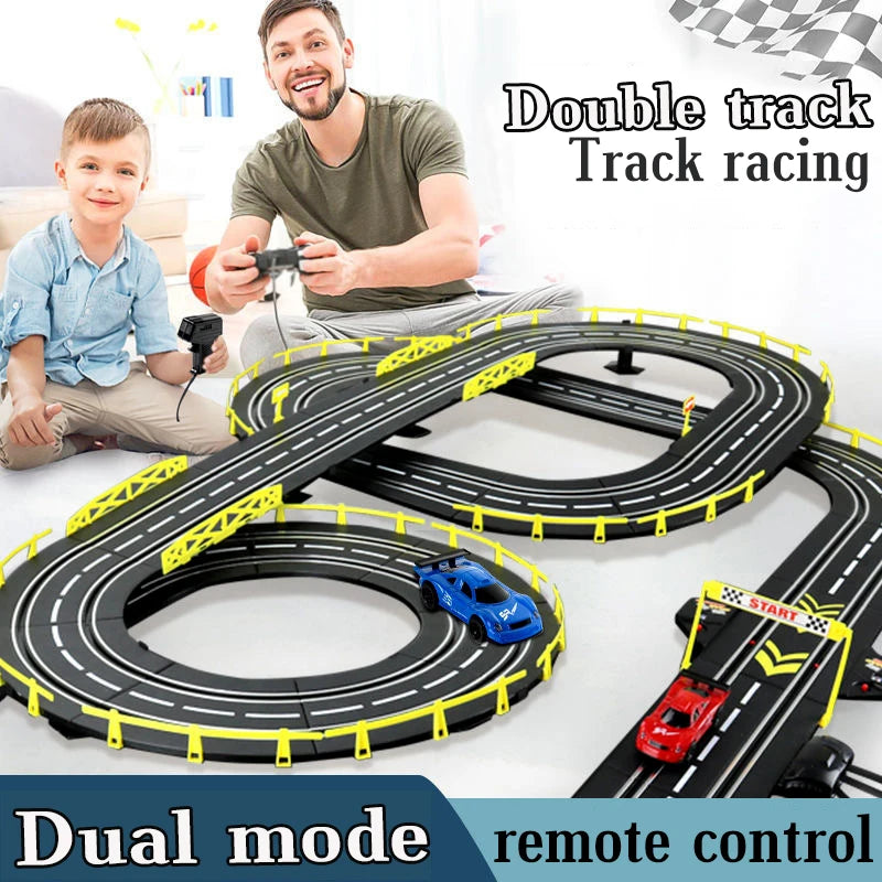Voiture électrique 1/43, Double piste de course, jouet, Circuit Autorama, Voiture télécommandée, fente ferroviaire électrique, jouet de voiture de course