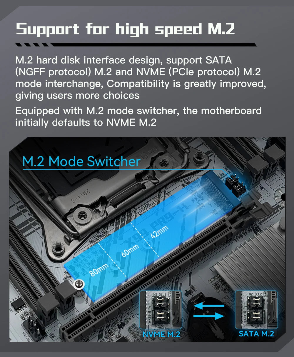 MACHINIST X99 carte mère Intel Xeon E5 2673 V3 CPU LGA2011-3 DDR3 16GB RAM NVME/SATA M.2 blanc PR8-H