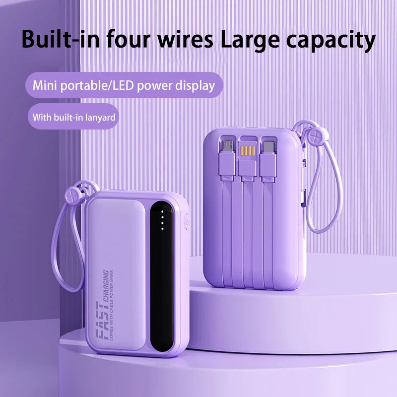 500000mAh 120W batterie externe grande capacité 4 in1 câbles Intelligent affichage numérique lumière Portable Powerbank pour iPhone Huawei nouveau