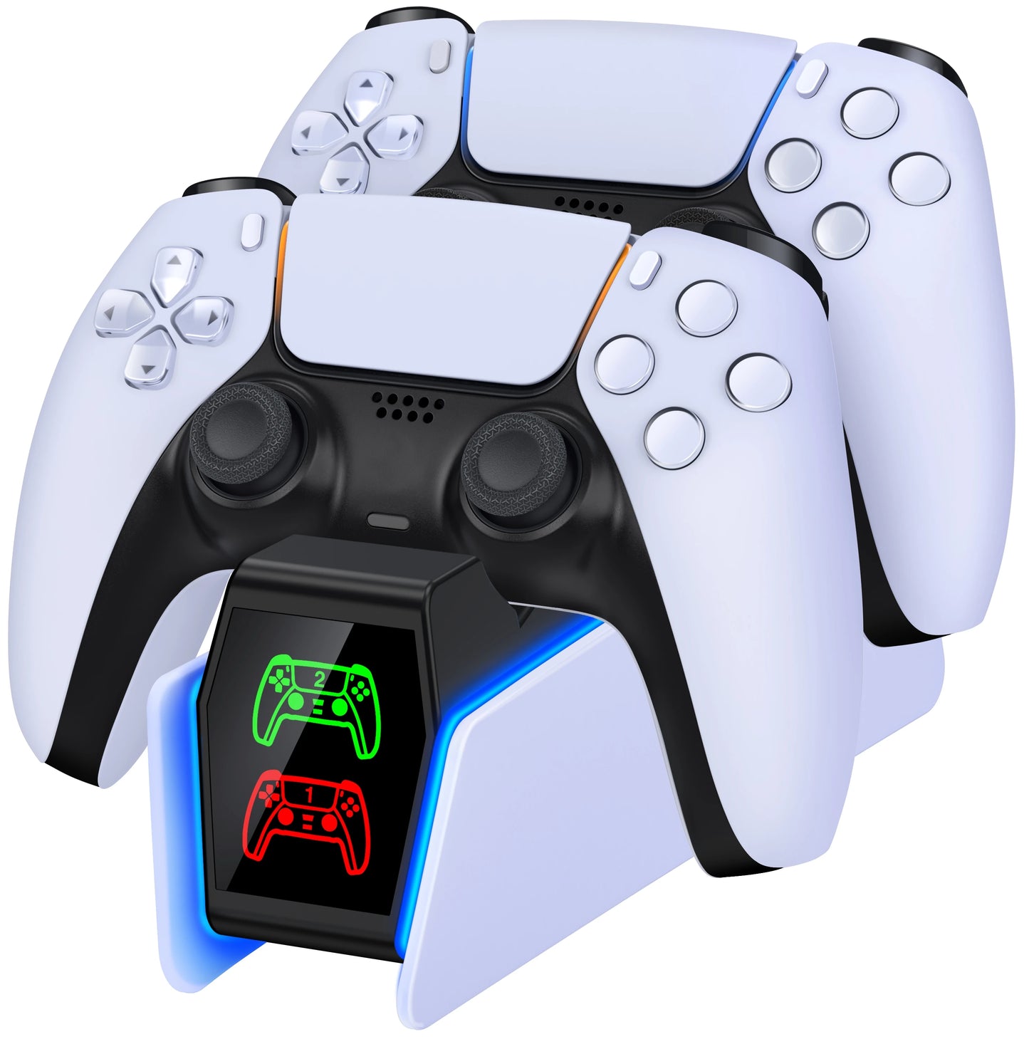 Station de charge pour contrôleur RGB — double chargeur rapide, indicateur RGB, support, station d'accueil manette de jeu
