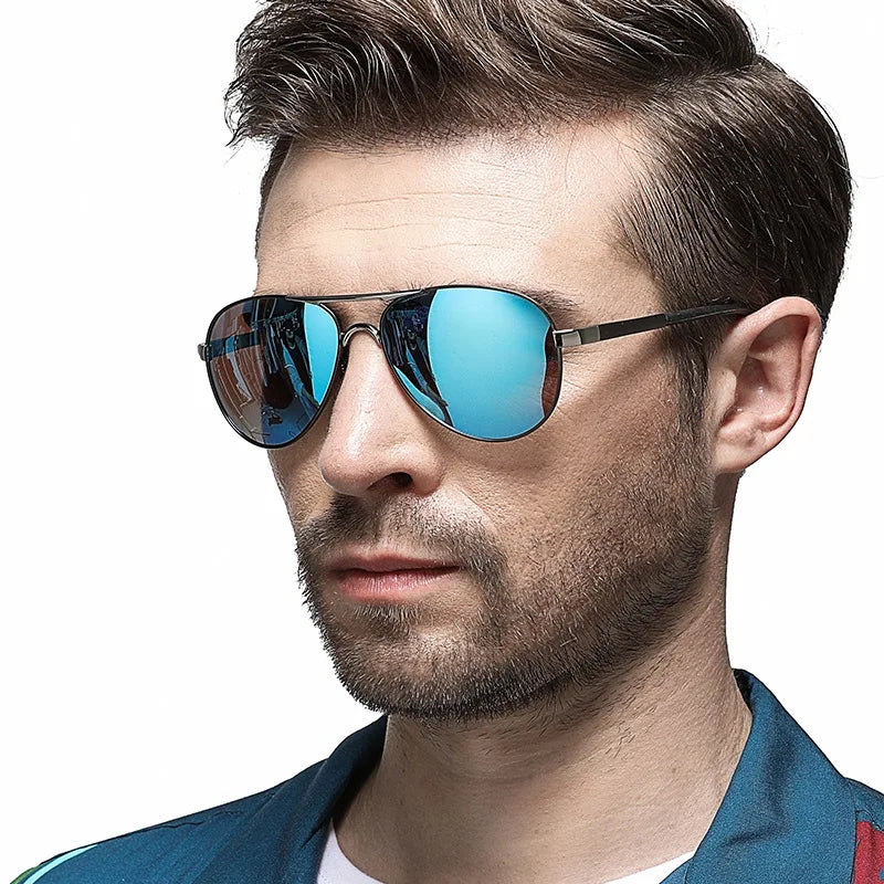AOWEAR Men's Aviator Sunglasses Men Mirror Polarized Sunglasses for Men HD Driving Pilot Sunglasses Men's Sunglasses