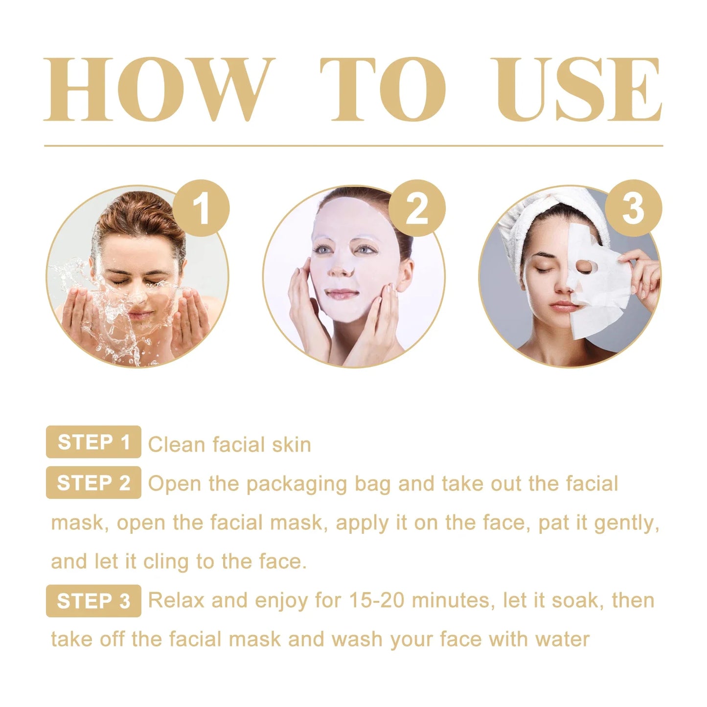 Collagen Anti-Wrinkle Facial Mask, 10 Pieces, Anti-Aging, Fades Fine Lines, Firms Skin, Moisturizing, Brightening, Skincare, Korean Cosmetics