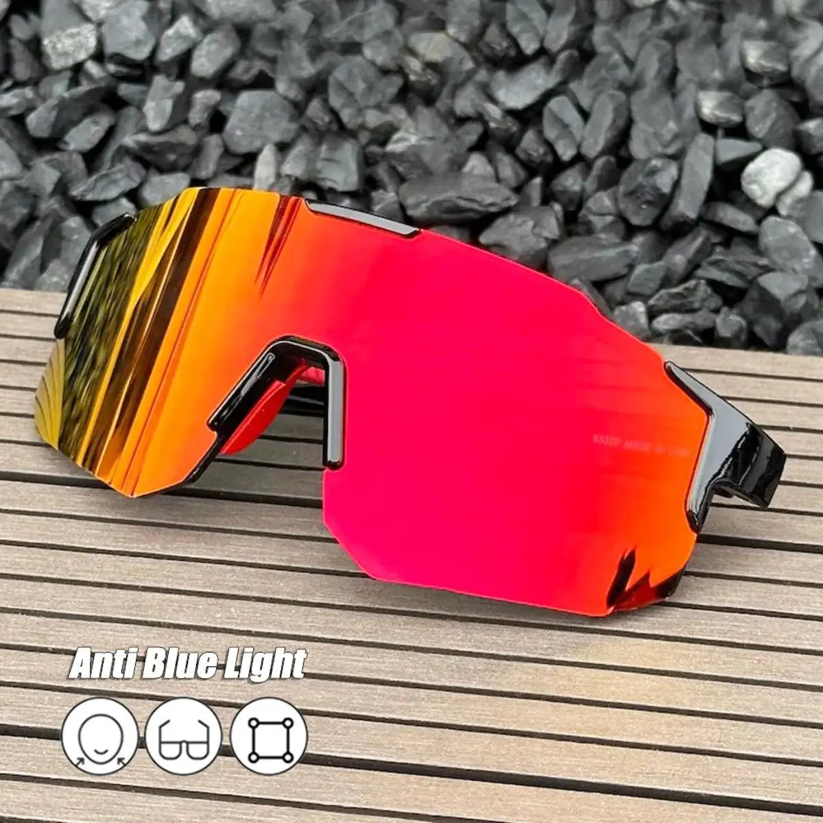 Nuevas gafas de sol de ciclismo de gran montura UV400, protección UV, deportes al aire libre, a prueba de viento, antirayos ultravioleta, para senderismo y escalada