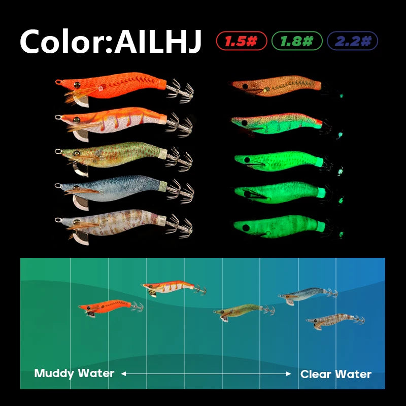 LETOYO Mini Leurre de Calmar — Tailles 1.5# 1.8# 2.2# Appat Squid