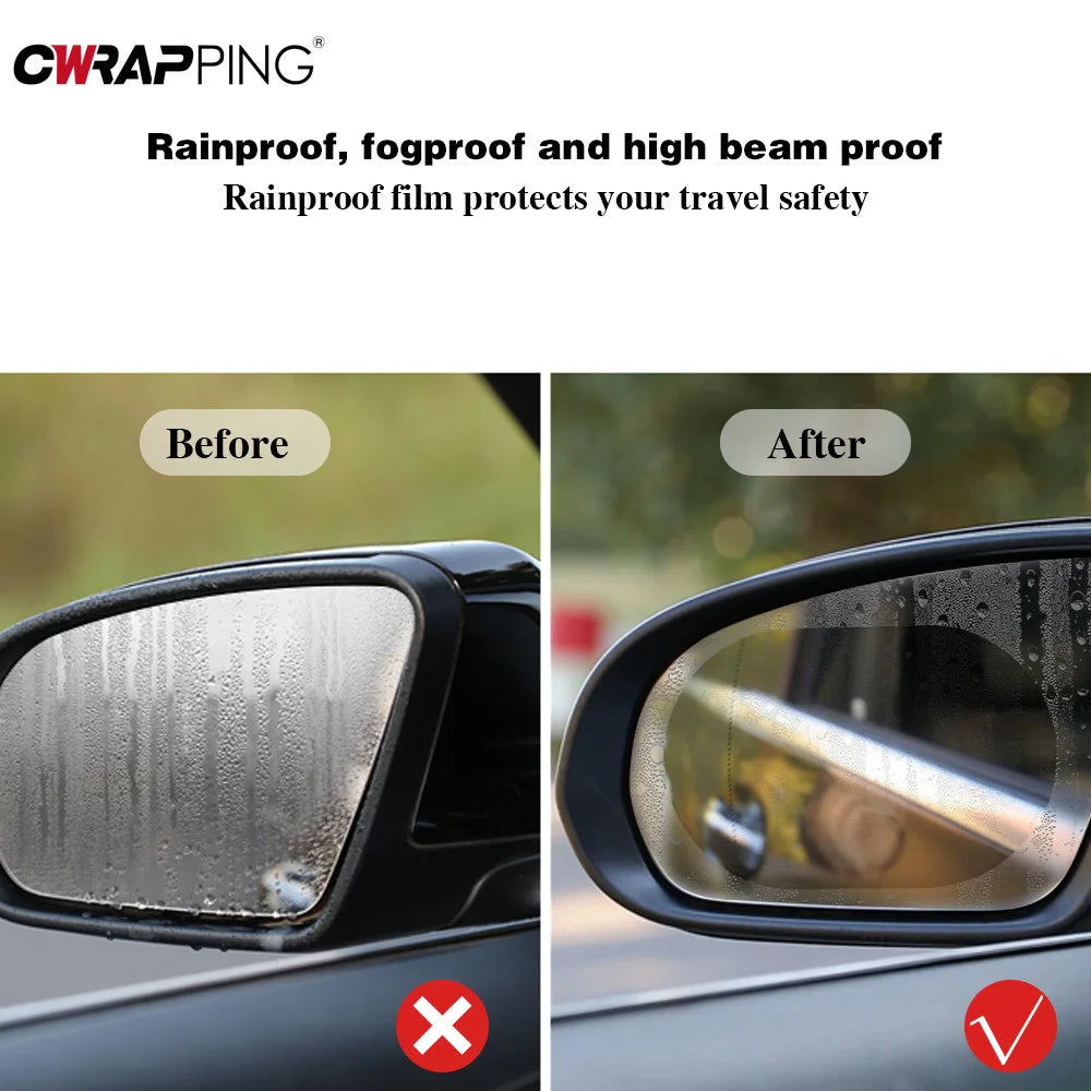 4 Pieces Car Waterproof Film 2 Automatic Rearview Mirror 2 Side Windows Waterproof Anti-fog Film Car Stickers for Car Accessory
