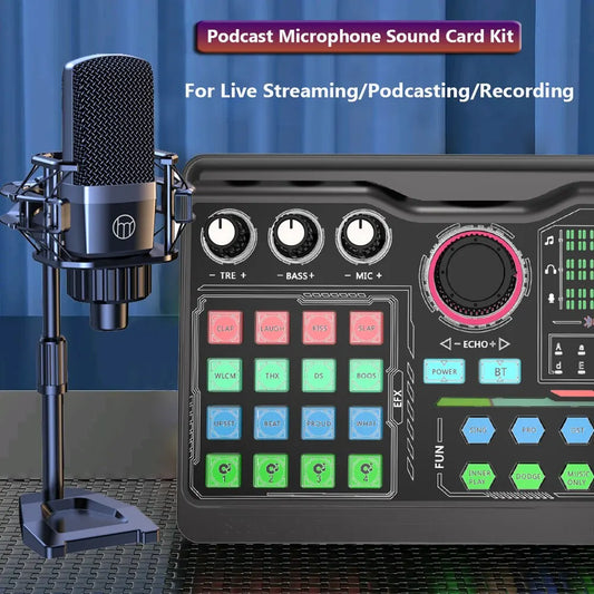 Zealsound – Kit carte son professionnel avec microphone pour podcast, vlog et streaming sur PC et smartphone