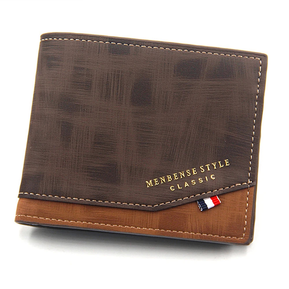 Portefeuilles Courts pour Hommes, Porte-Monnaie Fin Classique, Porte-Photo, Petit Portefeuille Masculin, Porte-Cartes de Qualité, Portefeuilles en Cuir Givré pour Hommes