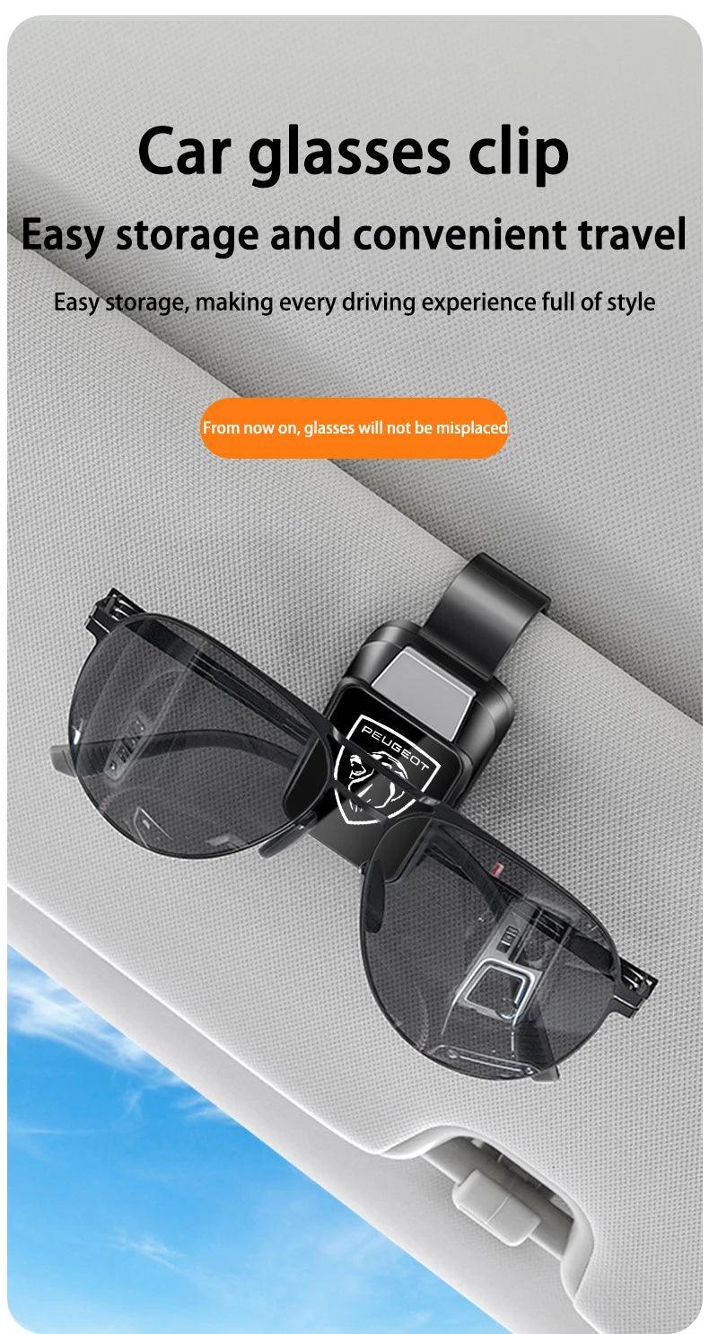 Porte-Lunettes Voiture Clip Pare-Soleil — Rangement, Protection Éponge, Anti-Rayures