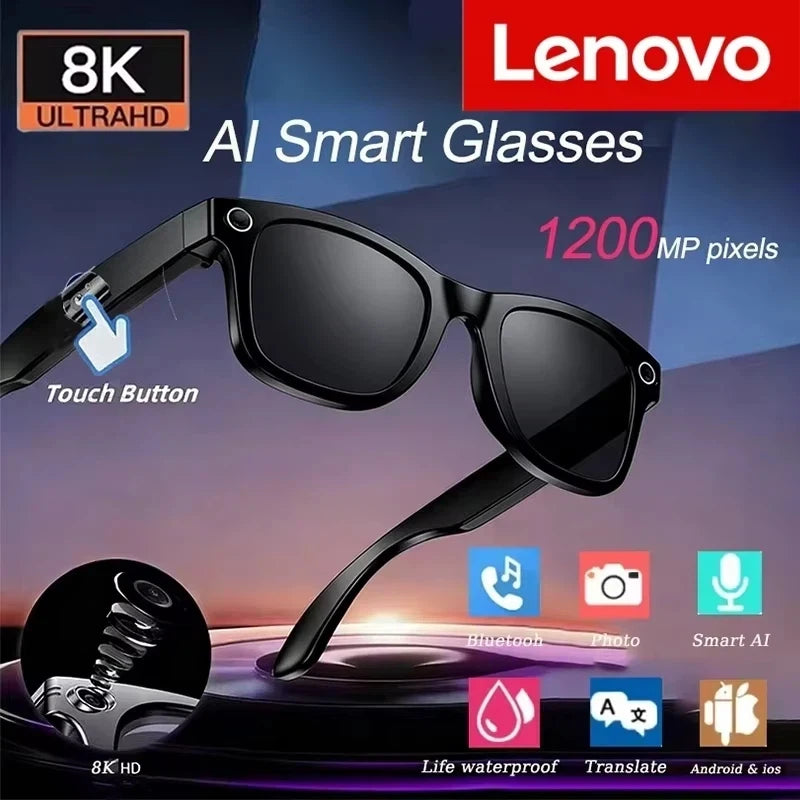 Lunettes intelligentes AI — Bluetooth tactile, caméra, appel, musique, sport