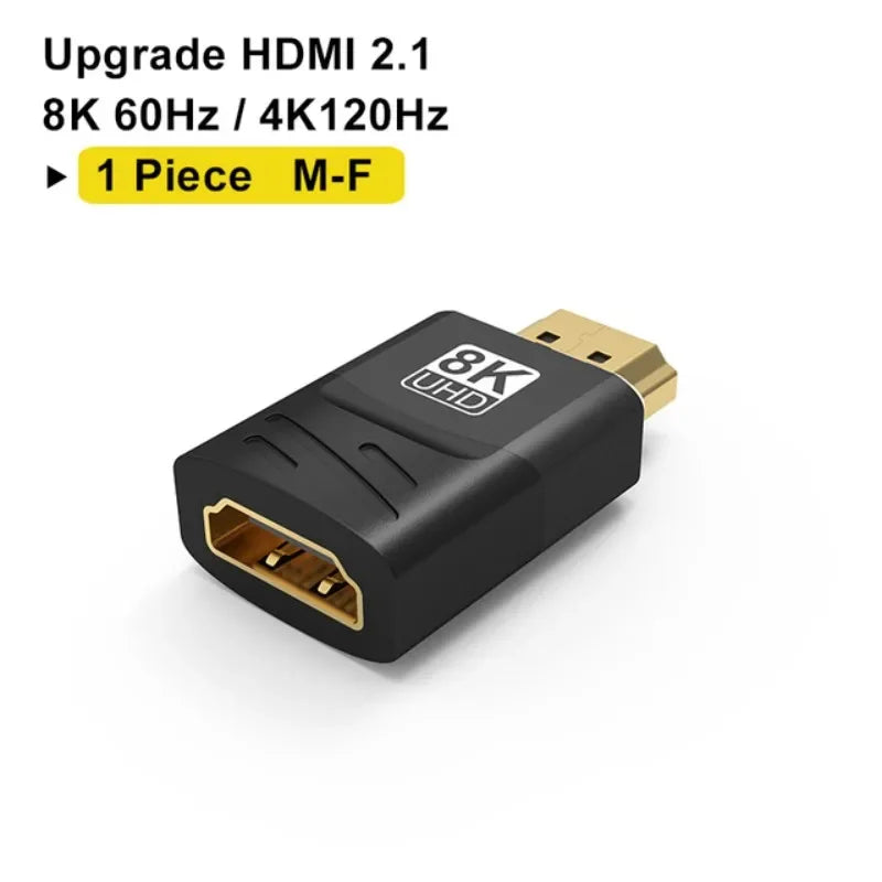 Adaptador HDMI 2.1, 8K, de 90 a 270 grados macho a hembra, 8k60Hz 4k120Hz, 48Gbps, compatible con PS5/4, HDTV, Roku, TV Stick, PC