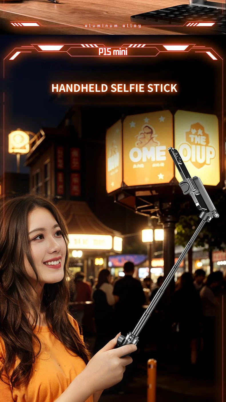 Mini trépied télescopique Bluetooth portable – Bâton selfie multifonctionnel pour smartphone