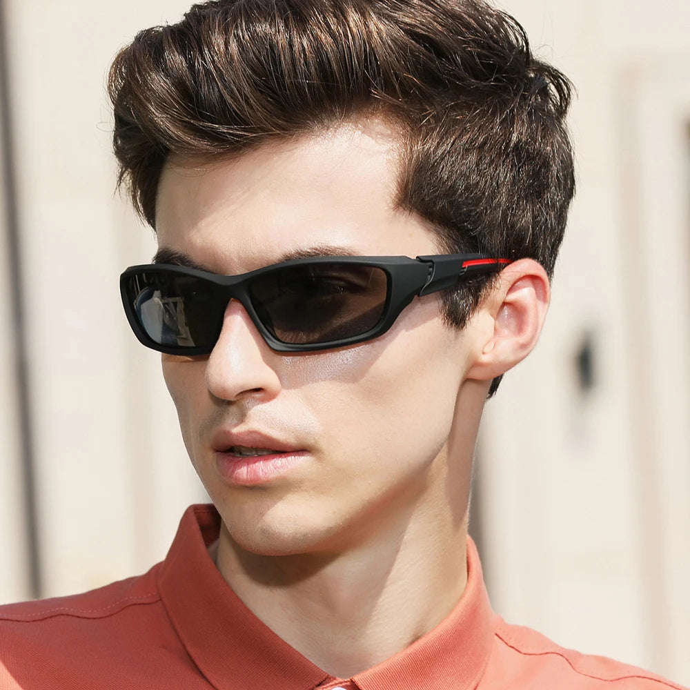 Lunettes de soleil polarisées TR90 pour homme — monture miroir, vision nocturne