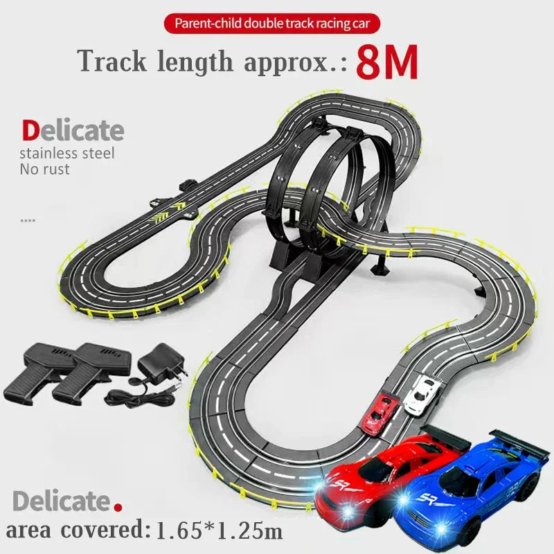 Voiture électrique 1/43, Double piste de course, jouet, Circuit Autorama, Voiture télécommandée, fente ferroviaire électrique, jouet de voiture de course