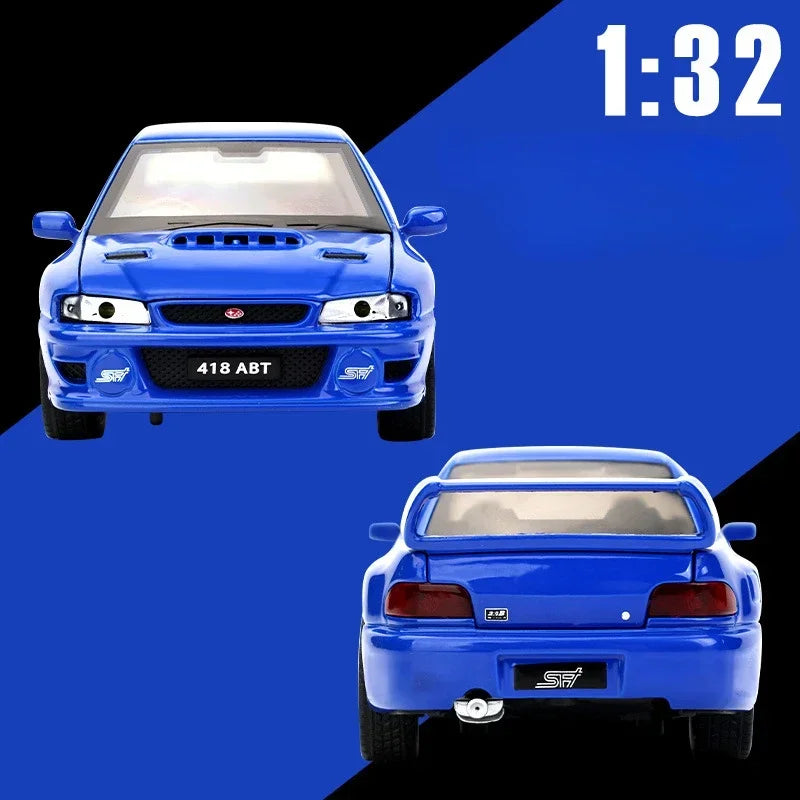 Simulación 1:32 Subaru Impreza WRX 22B STI Modelo de coche modificado de aleación de metal fundido a presión Coche en miniatura Regalo de cumpleaños para niños