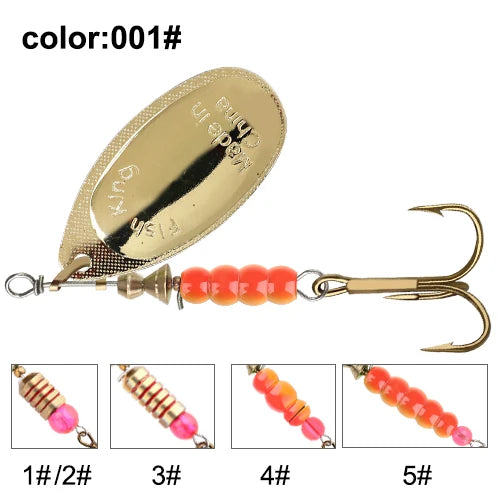 NGB métal leurre de pêche Spinner appâts 1 pièces 3.9g 4.6g 7.4g 10.8g 15g cuillère rotative leurres Spinners avec triples crochets brochet appâts