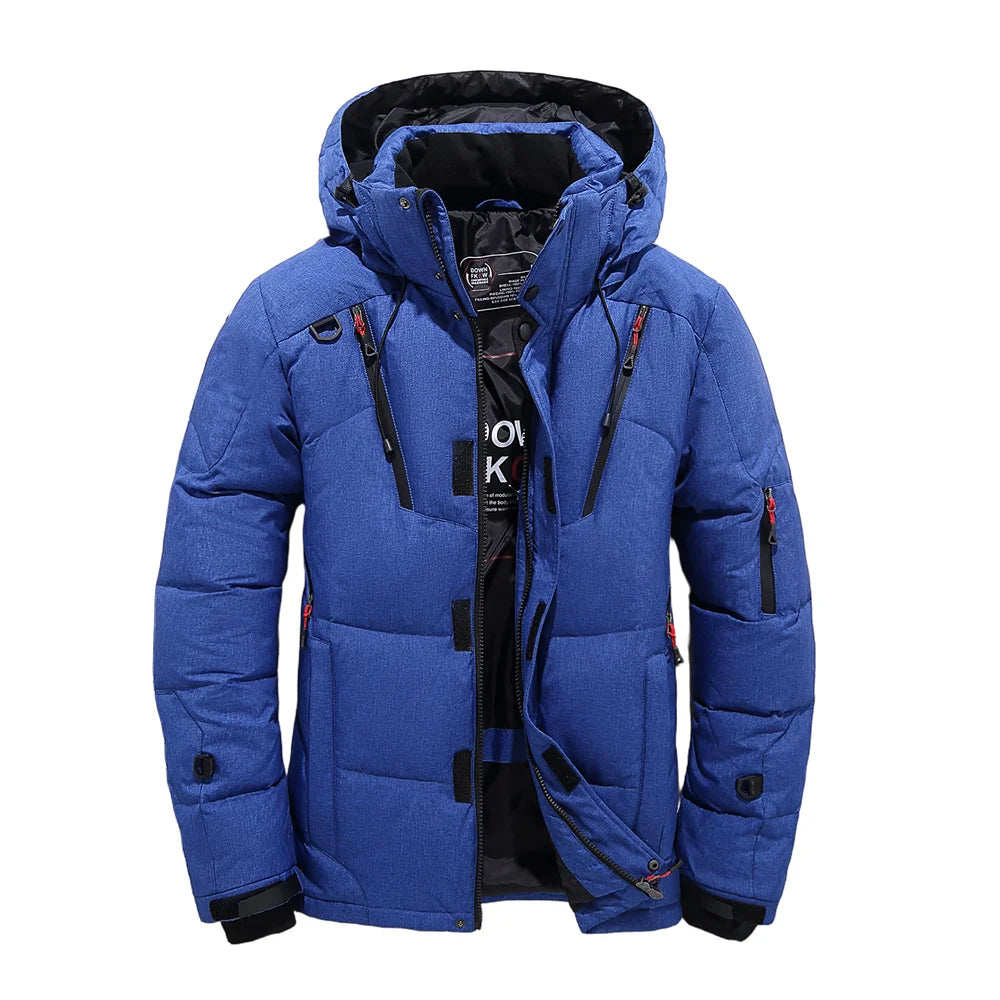 Hommes en plein air léger chaud col détachable doudoune hiver nouveauté décontracté mode multi-poches vêtements de travail vers le bas manteau