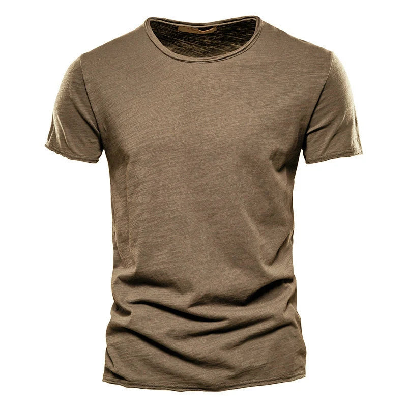 T-Shirt 100% Coton Homme Décontracté — Doux Fitness Été Col Rond