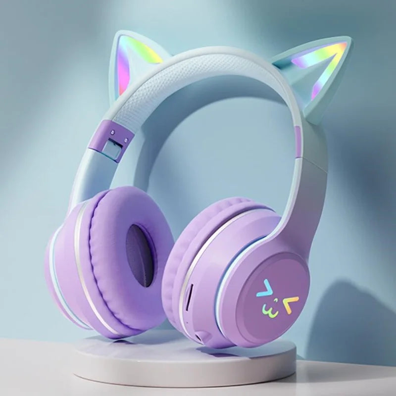 GRB Glow Gaming Mediator Set, Gamer Stereo Bass, Cat Ear, Wireless Earpods, Bluetooth Earbuds, TYPE-C Cable, Bluetooth Headset, Hands-free