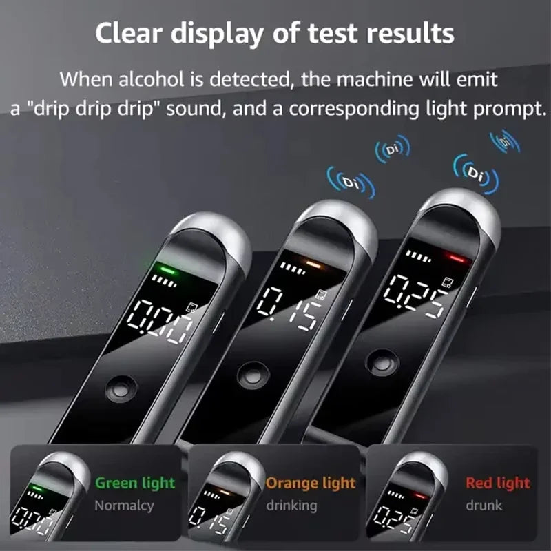 Alcoholímetro profesional Lenovo de alta precisión, pantalla digital portátil, seguridad del conductor de vehículos de motor, respuesta rápida en tiempo real