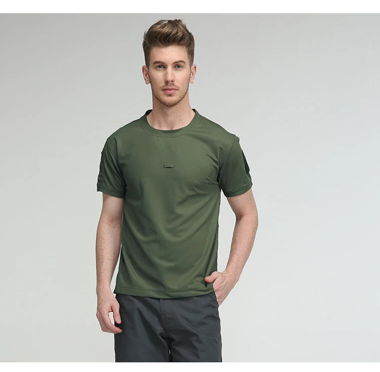 T-Shirt d'été à col rond pour hommes, séchage rapide, respirant, tactique, Camping, Trekking, randonnée, escalade, Sport à séchage rapide
