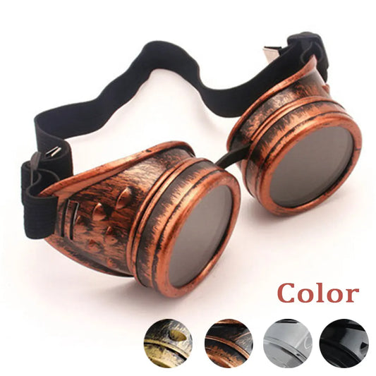 Lunettes de soleil mode Steampunk rondes surdimensionnées — soudage, Punk, Cosplay, couleurs lentille
