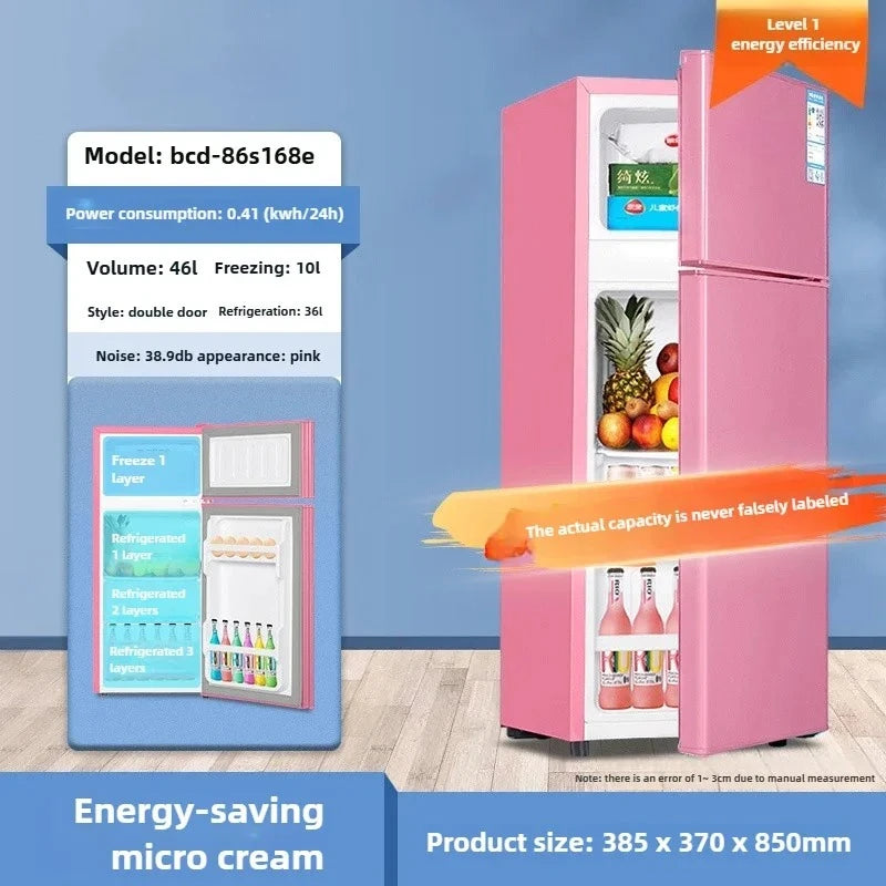 Réfrigérateur à Double porte pour salle de location, petit réfrigérateur domestique avec congélateurs profonds, réfrigérateur à économie d'énergie de premier niveau