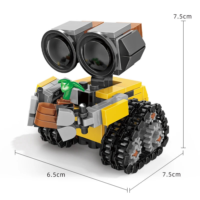 Mini Robot espacial MOC, ladrillos de construcción, juguetes, modelo de robot sobre orugas, película clásica, bloques de ciencia ficción, muñecos, regalos para niños y adultos, 217 piezas