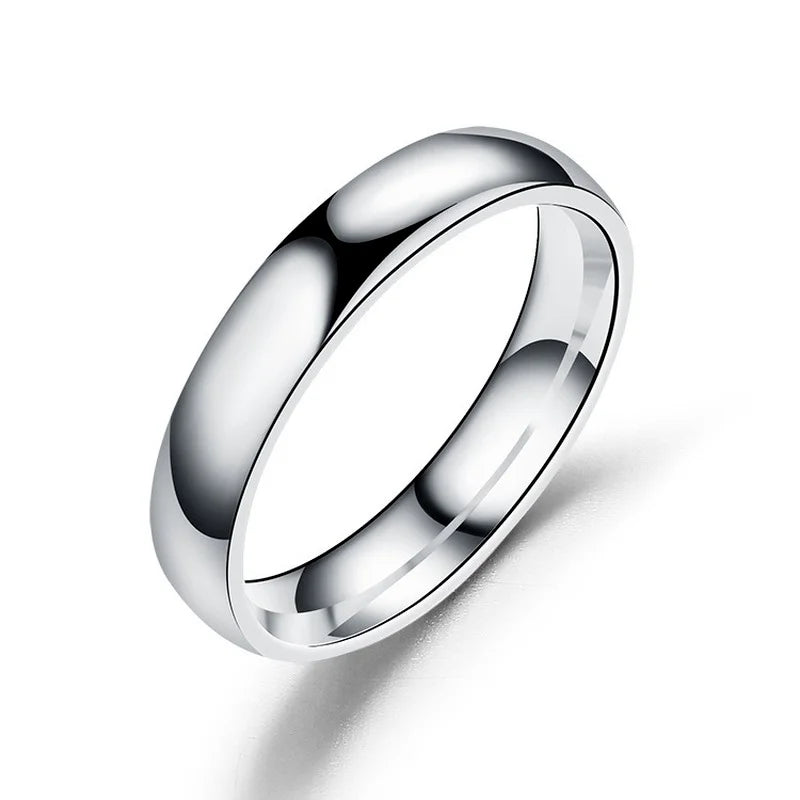 6mm Simple Titanium Ring for Women and Men, Allergy Prevention, Highly Polished Wedding Bands, Stainless Steel, Couple Finger Jewelry, Gifts