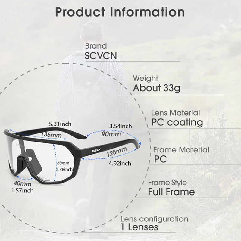 Lunettes de Soleil Sport UV400 — Vélo, Randonnée & Escalade Homme Femme