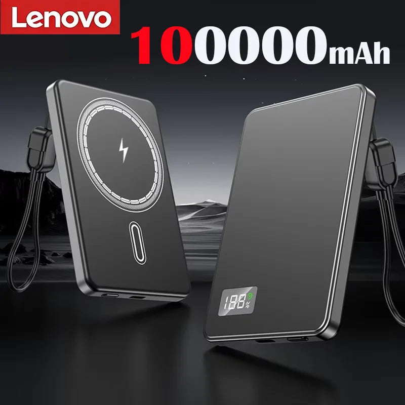 Batterie Externe Magnétique Sans Fil Ultra-Fine 500000mAh — Charge Super Rapide, Écran LED