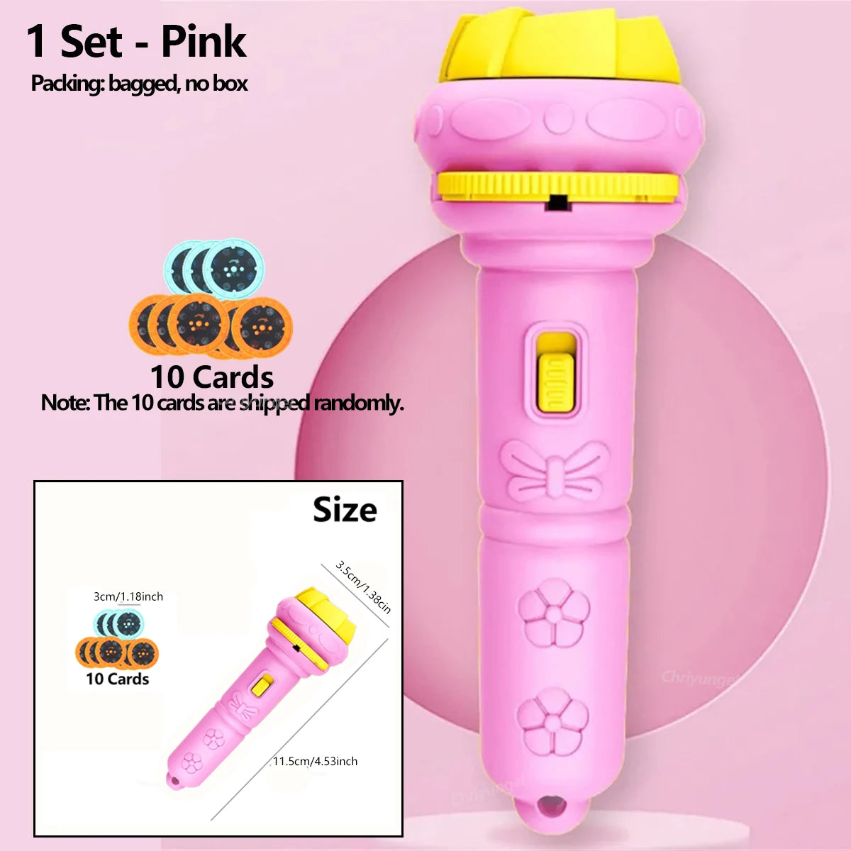 Lampe de Poche Projecteur Enfants — 10 Cartes, 80 Modèles, Jouet Coucher Dessin Animé, Cadeau