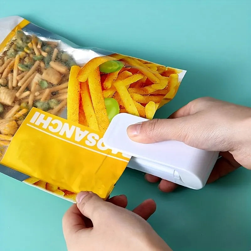 Bolsa termoselladora portátil, bolsa de plástico de almacenamiento GT, minibancos blancos para el hogar, clip para alimentos, refrigerios, frutas, dispositivos de conservación frescos, 1PC